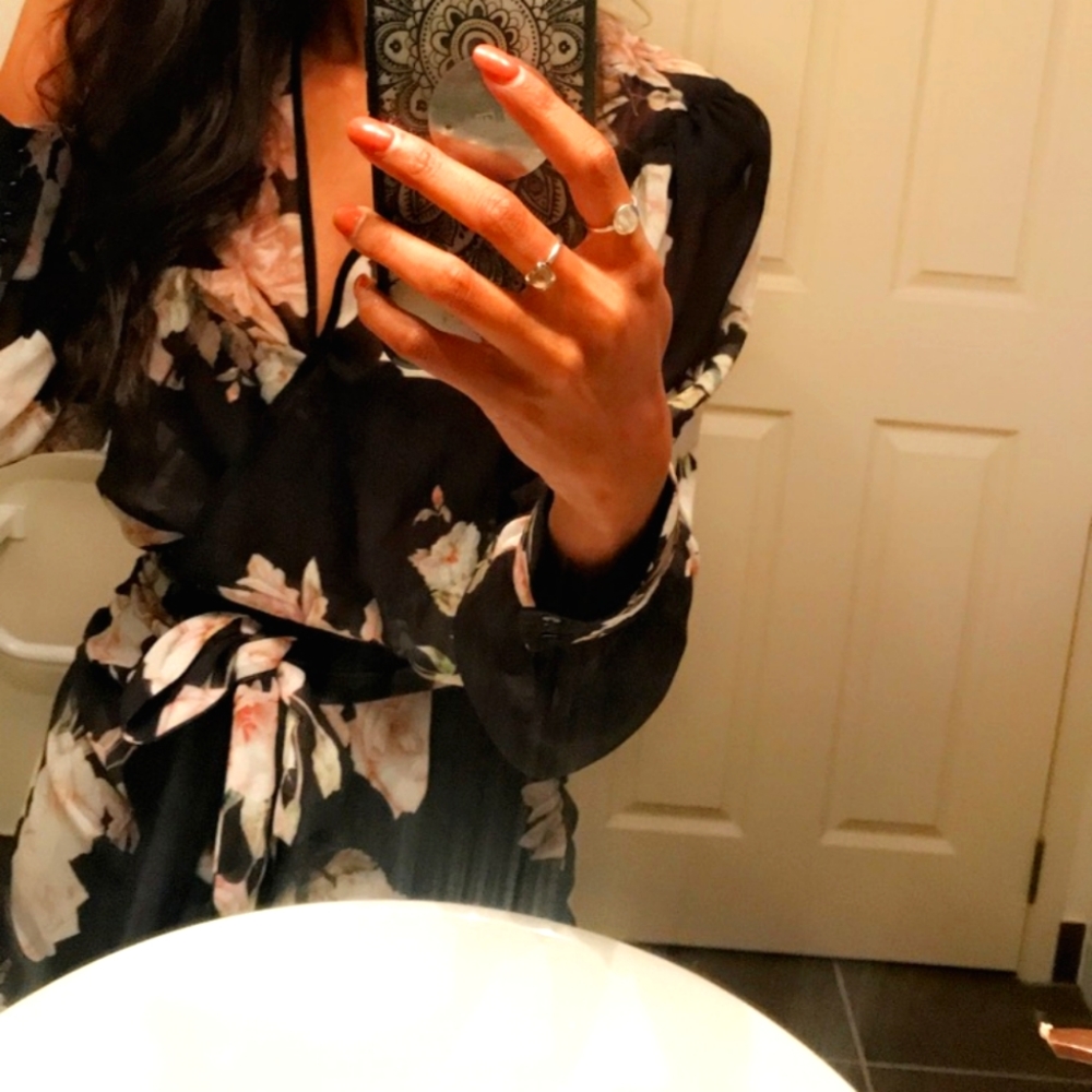 Beautiful Long Sleeve Floral Print Dress